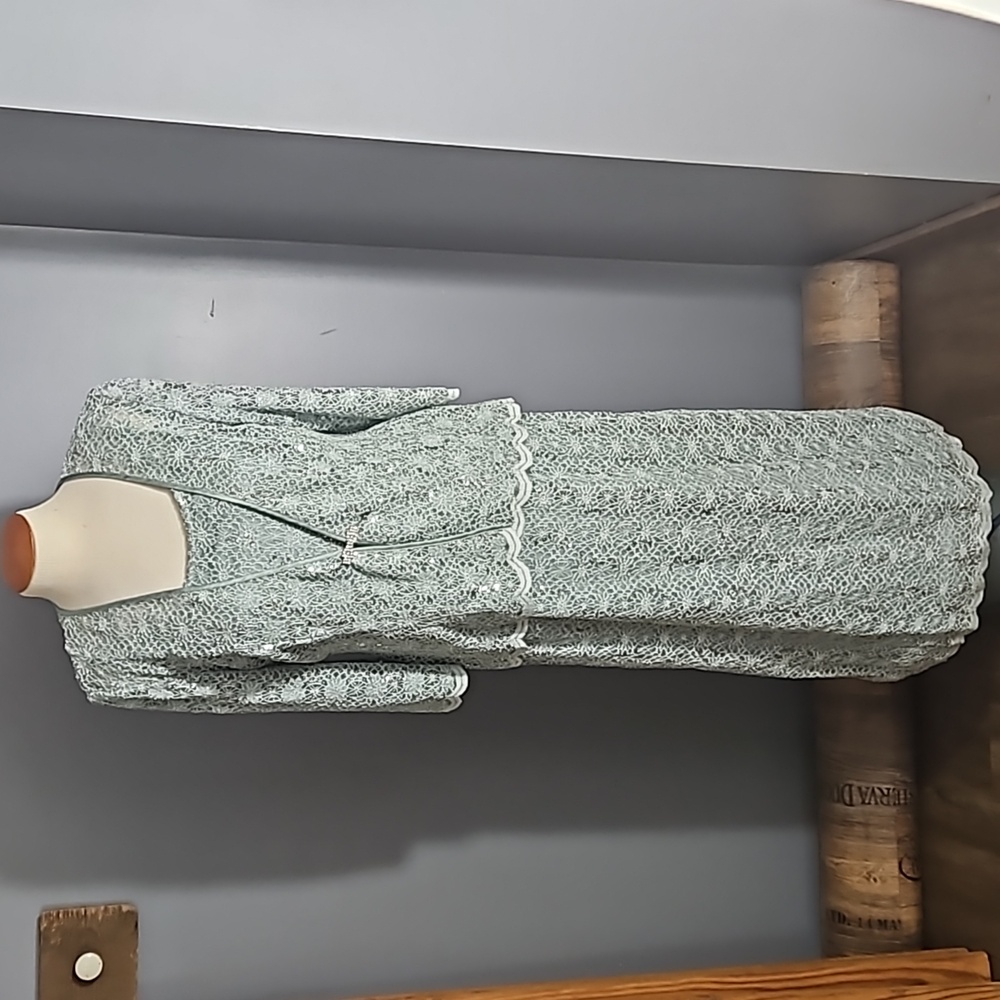 R&M Richards,  sea foam, full length,   dress,  size 12, wedding, cruise, formal